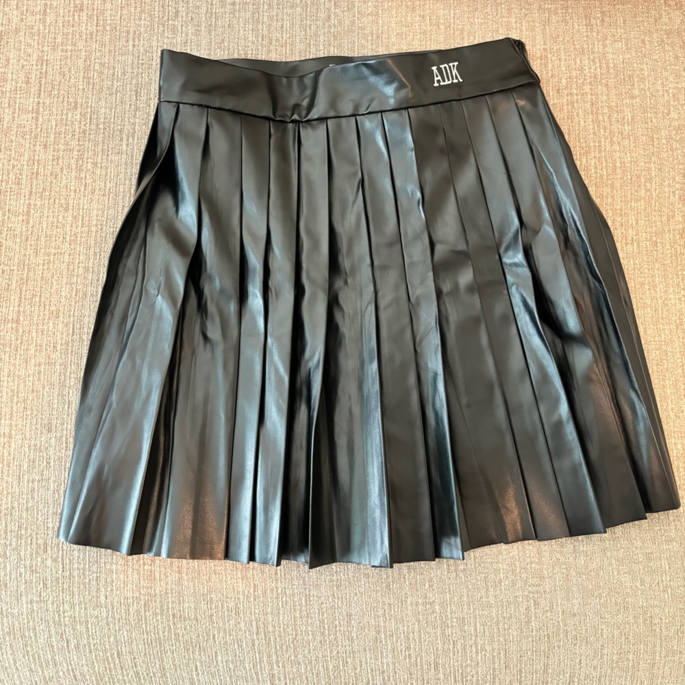 Pleated Leather Skirt
